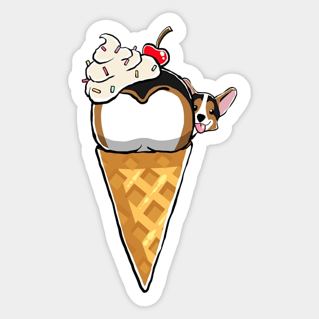 Corgi cone Sticker by Jonas_and_J